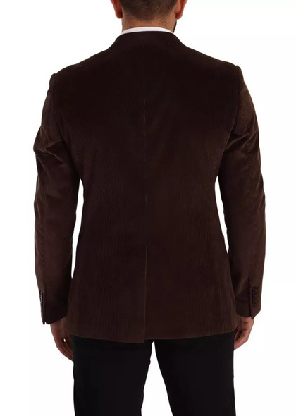 Dolce & Gabbana Brown Corduroy Slim Fit Coat DG Logo Blazer c Dolce & Gabbana Brown Corduroy Slim Fit Coat DG Logo Blazer c