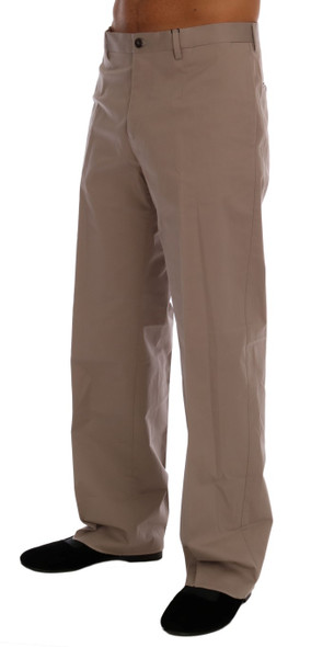 Beige Cotton Stretch Chinos Pants Beige Cotton Stretch Chinos Pants