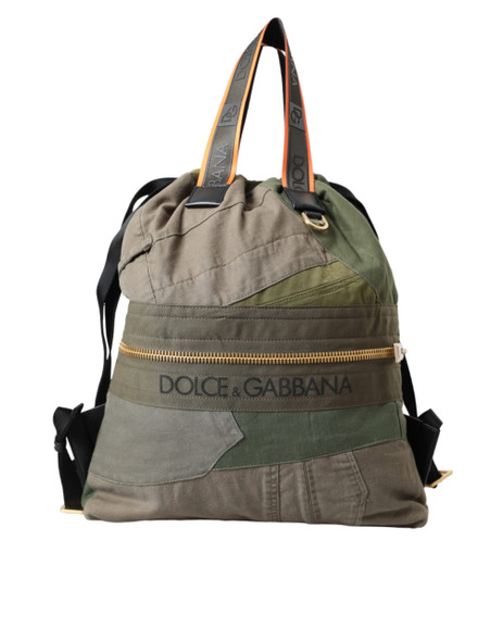 Dolce & Gabbana Military Green Patchwork Rucksack Backpack Bag Dolce & Gabbana Military Green Patchwork Rucksack Backpack Bag