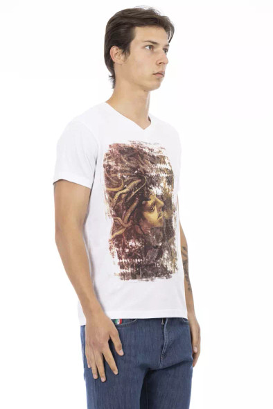 Elegant V-Neck Tee with Chic Front Print Elegant V-Neck Tee with Chic Front Print