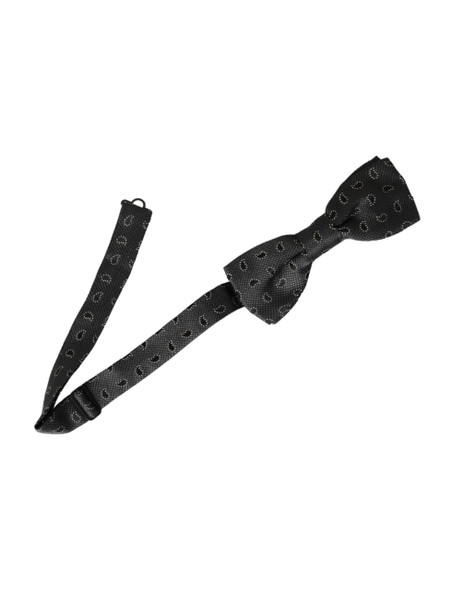 Black Silk Patterned Adjustable Neck Men Bow Tie FT3952 Black Silk Patterned Adjustable Neck Men Bow Tie FT3952