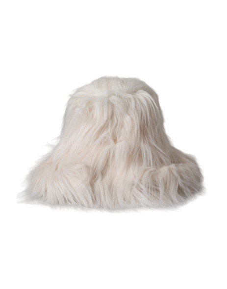 Dolce & Gabbana Off White Acrylic Fur Womens Bucket Hat Dolce & Gabbana Off White Acrylic Fur Womens Bucket Hat