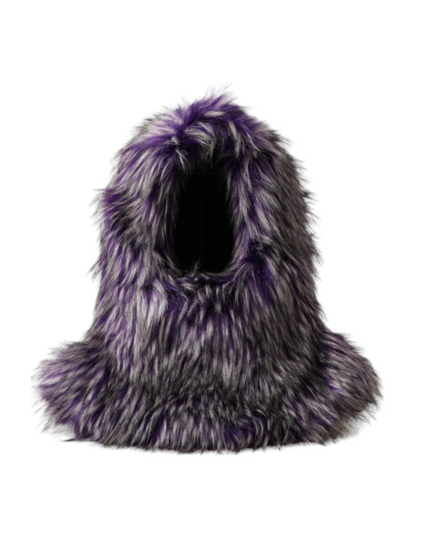 Dolce & Gabbana Purple Faux Fur Whole Head Wrap Hat Dolce & Gabbana Purple Faux Fur Whole Head Wrap Hat
