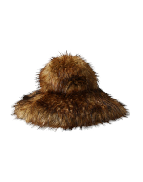 Dolce & Gabbana Brown Modacrylic Faux Fur Bucket Hat HAT9573 Dolce & Gabbana Brown Modacrylic Faux Fur Bucket Hat HAT9573