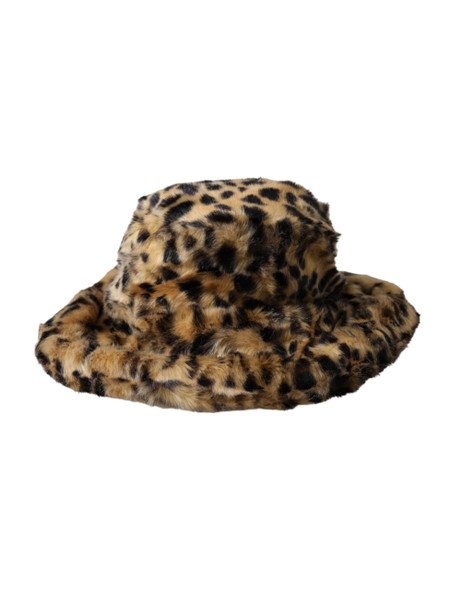 Dolce & Gabbana Brown Leopard Fur Women Bucket Hat HAT9579 Dolce & Gabbana Brown Leopard Fur Women Bucket Hat HAT9579