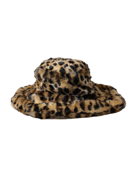 Dolce & Gabbana Brown Leopard Fur Women Bucket Hat HAT9579 Dolce & Gabbana Brown Leopard Fur Women Bucket Hat HAT9579