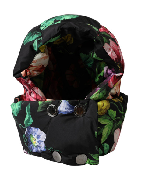 Black Floral Print Whole Head Wrap Hat Black Floral Print Whole Head Wrap Hat