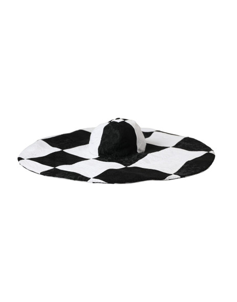 Black White Checkered Wide Brim Floppy Hat Black White Checkered Wide Brim Floppy Hat