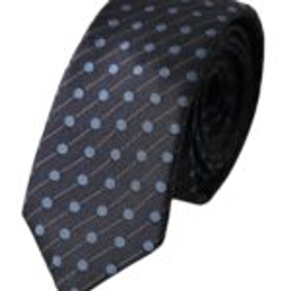 Black Blue Polka Dot Silk Adjustable Men Tie Black Blue Polka Dot Silk Adjustable Men Tie
