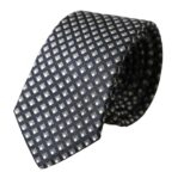 Black 100% Silk Patterned Adjustable Men Tie Black 100% Silk Patterned Adjustable Men Tie