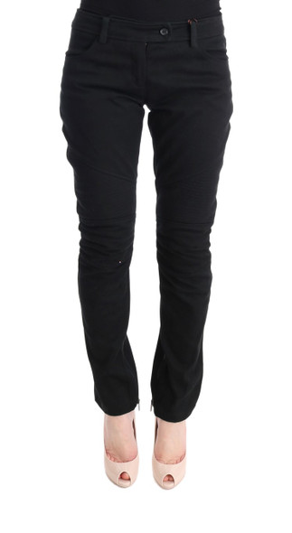 Black Cotton Slim Fit Casual Pants Black Cotton Slim Fit Casual Pants