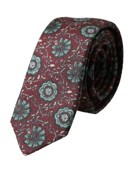 Maroon Floral 100% Silk Adjustable Men Tie Maroon Floral 100% Silk Adjustable Men Tie