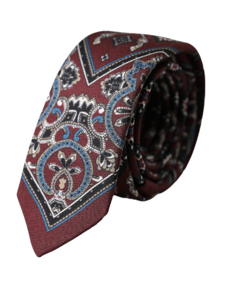 Bordeaux Printed 100% Silk Adjustable Men Tie Bordeaux Printed 100% Silk Adjustable Men Tie