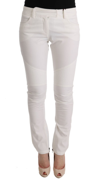 White Cotton Slim Fit Casual Pants White Cotton Slim Fit Casual Pants