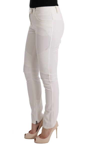 White Cotton Slim Fit Casual Pants White Cotton Slim Fit Casual Pants