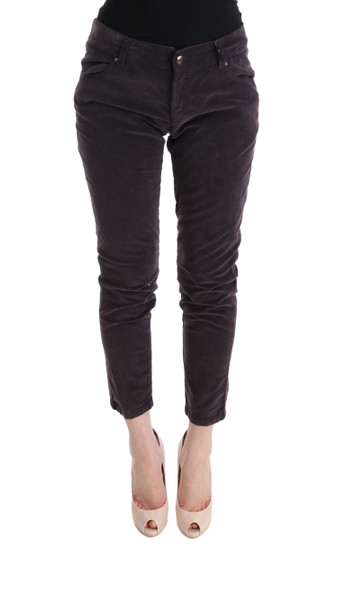 Ermanno Scervino Brown Cotton Cropped Casual Pants Ermanno Scervino Brown Cotton Cropped Casual Pants