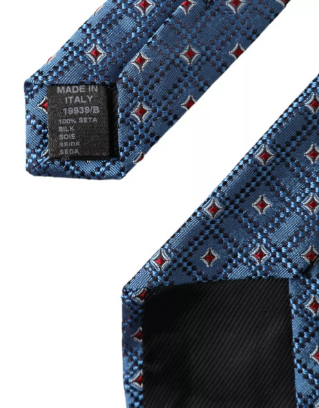 Blue Patterned 100% Silk Adjustable Men Tie KRA3347 Blue Patterned 100% Silk Adjustable Men Tie KRA3347