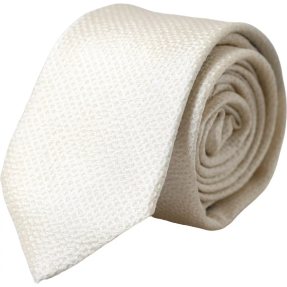 Off White 100% Silk Adjustable Necktie Men Tie Off White 100% Silk Adjustable Necktie Men Tie