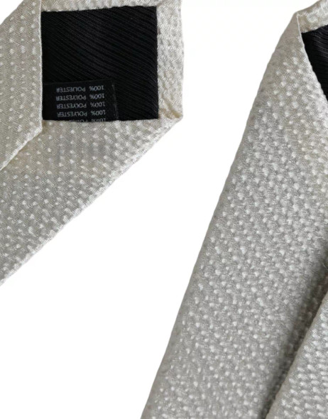 Off White 100% Silk Adjustable Necktie Men Tie Off White 100% Silk Adjustable Necktie Men Tie