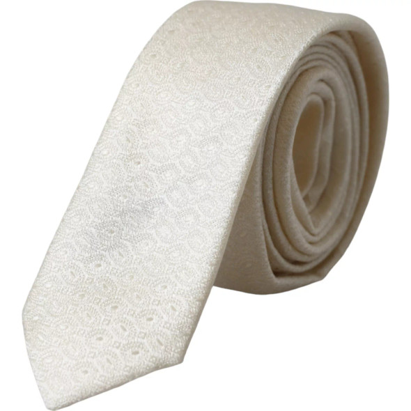 Off White Patterned Silk Adjustable Men Tie Off White Patterned Silk Adjustable Men Tie