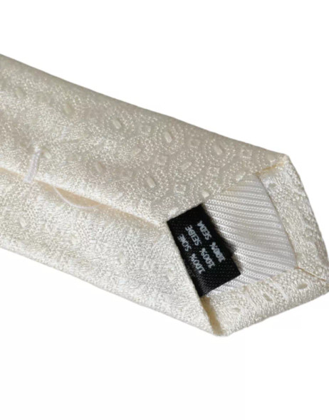 Off White Patterned Silk Adjustable Men Tie Off White Patterned Silk Adjustable Men Tie