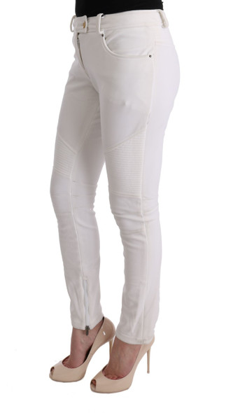 Ermanno Scervino White Cotton Slim Fit Casual Pants SIG30310 Ermanno Scervino White Cotton Slim Fit Casual Pants SIG30310