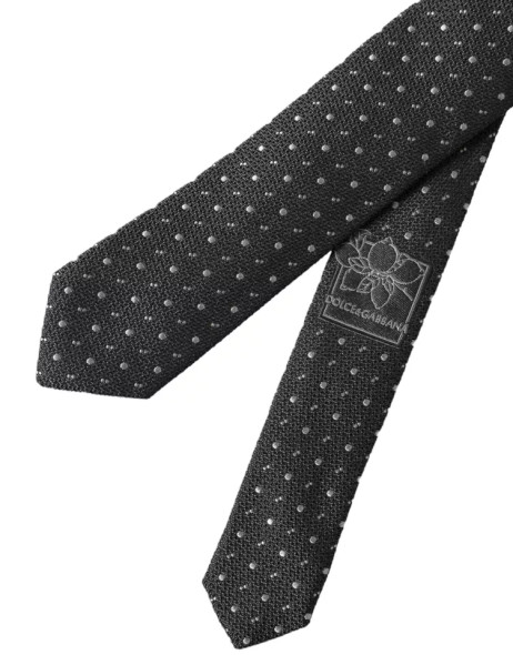 Black Polka Dot Silk Adjustable Men Tie Black Polka Dot Silk Adjustable Men Tie