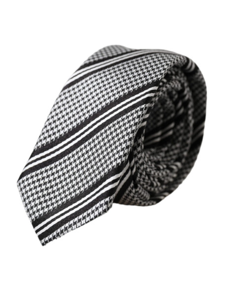 Black White Stripes Silk Adjustable Tie Black White Stripes Silk Adjustable Tie