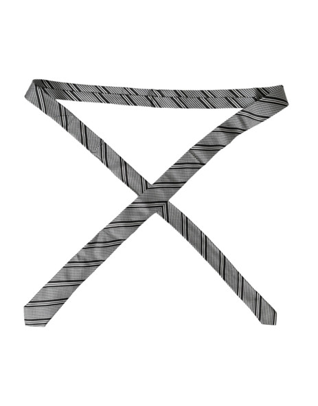 Black White Stripes Silk Adjustable Tie Black White Stripes Silk Adjustable Tie