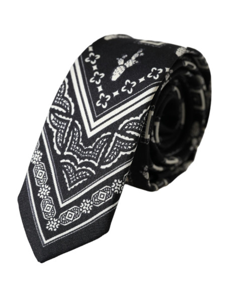Black Patterned 100%Silk Adjustable Tie KRA3394 Black Patterned 100%Silk Adjustable Tie KRA3394