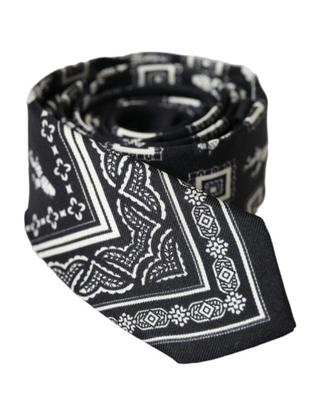 Black Patterned 100%Silk Adjustable Tie KRA3394 Black Patterned 100%Silk Adjustable Tie KRA3394