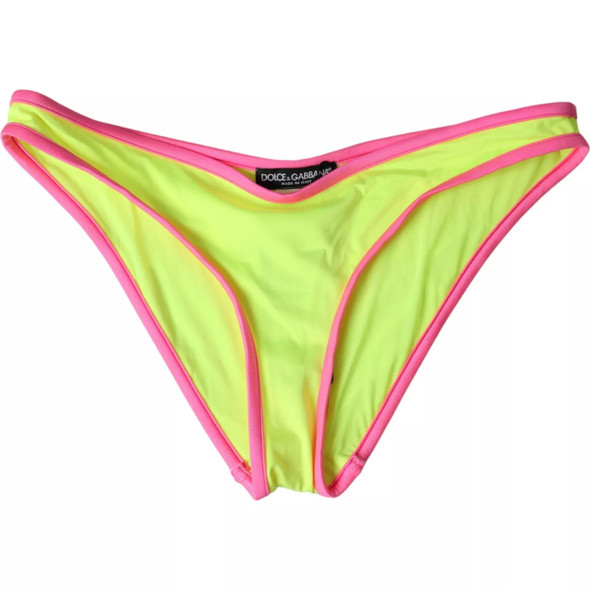 Dolce & Gabbana Yellow Pink Nylon Swimwear Bottom Beachwear Bikini Dolce & Gabbana Yellow Pink Nylon Swimwear Bottom Beachwear Bikini