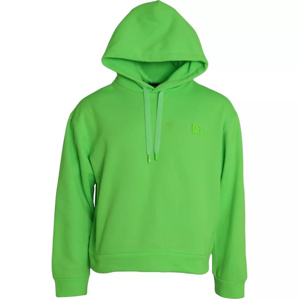 Dolce & Gabbana Green Logo Hooded Pullover Sweatshirt Sweater Dolce & Gabbana Green Logo Hooded Pullover Sweatshirt Sweater