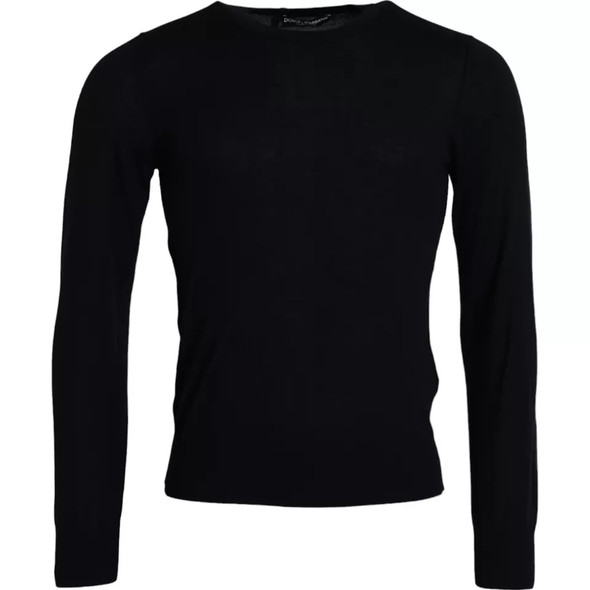 Black Cashmere Crew Neck Pullover Sweater Black Cashmere Crew Neck Pullover Sweater