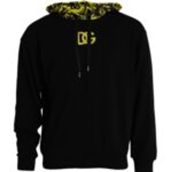 Dolce & Gabbana Black Logo Cotton Hooded Sweatshirt Sweater Dolce & Gabbana Black Logo Cotton Hooded Sweatshirt Sweater