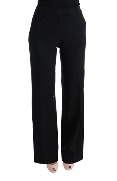 Black Viscose Flare Bootcut Pants Black Viscose Flare Bootcut Pants