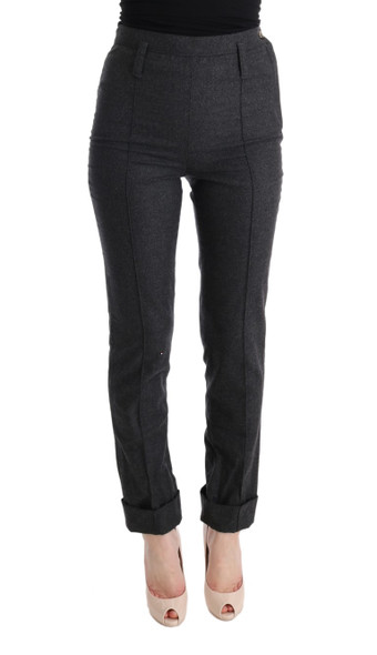 Gray Virgin Wool Skinny Casual Pants Gray Virgin Wool Skinny Casual Pants