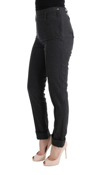 Gray Virgin Wool Skinny Casual Pants Gray Virgin Wool Skinny Casual Pants