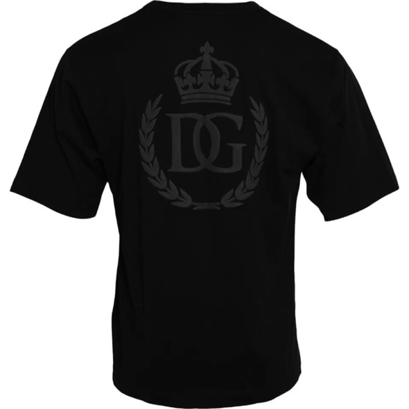Black Logo Embossed Cotton Crew Neck T-shirt Black Logo Embossed Cotton Crew Neck T-shirt