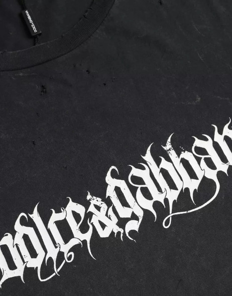 Black Graphic Printed Cotton Short Sleeves T-shirt Black Graphic Printed Cotton Short Sleeves T-shirt