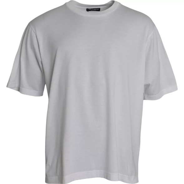 Dolce & Gabbana White Cotton Round Neck Short Sleeve T-shirt TSH86451 Dolce & Gabbana White Cotton Round Neck Short Sleeve T-shirt TSH86451
