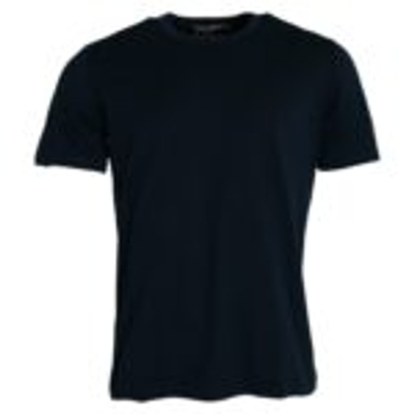 Dark Blue Cotton Round Neck Short Sleeves T-shirt Dark Blue Cotton Round Neck Short Sleeves T-shirt