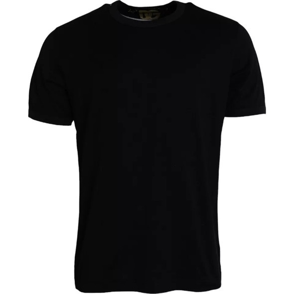 Black Cotton Round Neck Short Sleeves Men T-shirt Black Cotton Round Neck Short Sleeves Men T-shirt