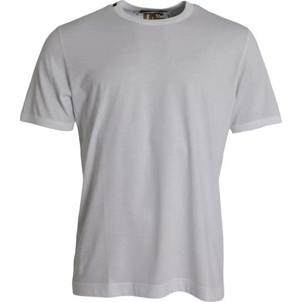 Dolce & Gabbana White Cotton Round Neck Short Sleeves T-shirt Dolce & Gabbana White Cotton Round Neck Short Sleeves T-shirt