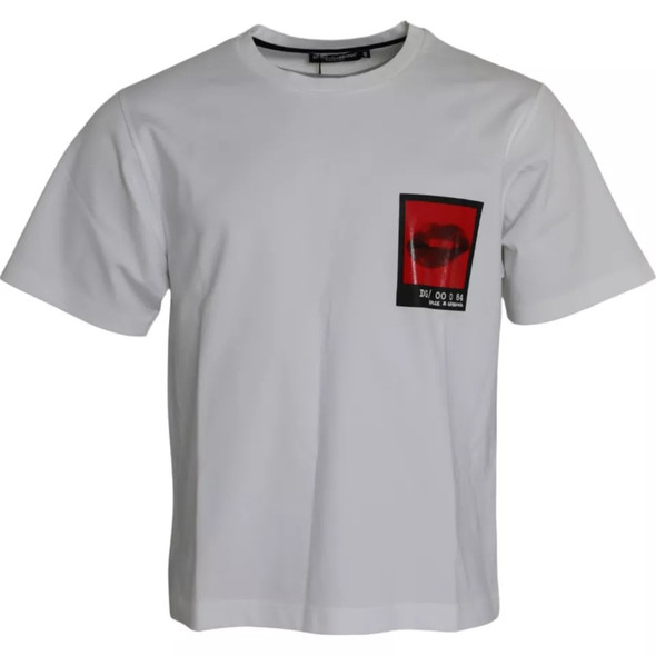 White Red Lips Print Cotton Men T-shirt TSH86572 White Red Lips Print Cotton Men T-shirt TSH86572