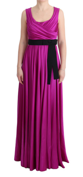 Pink Silk Stretch Shift Long Dress Pink Silk Stretch Shift Long Dress