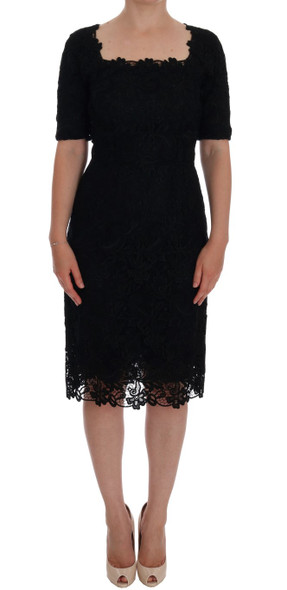 Dolce & Gabbana Black Floral Ricamo Sheath Dress Dolce & Gabbana Black Floral Ricamo Sheath Dress