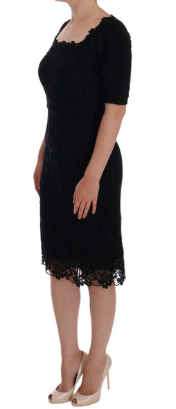 Dolce & Gabbana Black Floral Ricamo Sheath Dress Dolce & Gabbana Black Floral Ricamo Sheath Dress