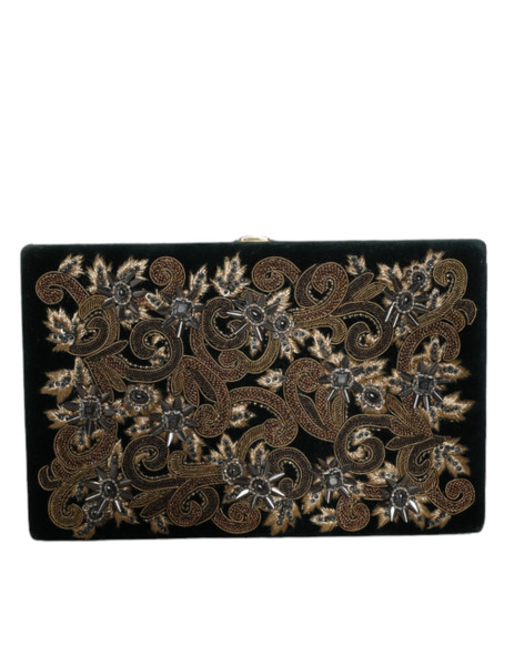 Black Velvet Gold Frame Clutch Evening Party Purse Bag Black Velvet Gold Frame Clutch Evening Party Purse Bag