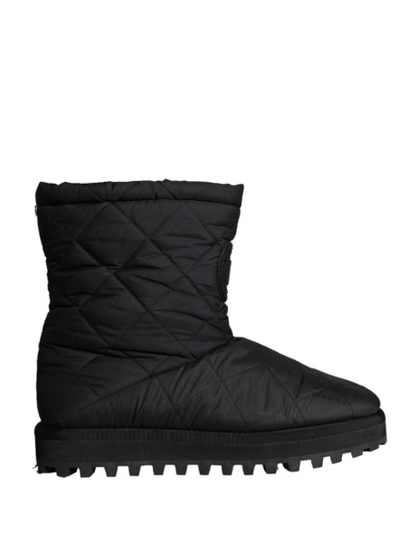 Dolce & Gabbana Black Nylon Padded Mid Calf Men Boots Shoes Dolce & Gabbana Black Nylon Padded Mid Calf Men Boots Shoes